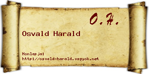 Osvald Harald névjegykártya